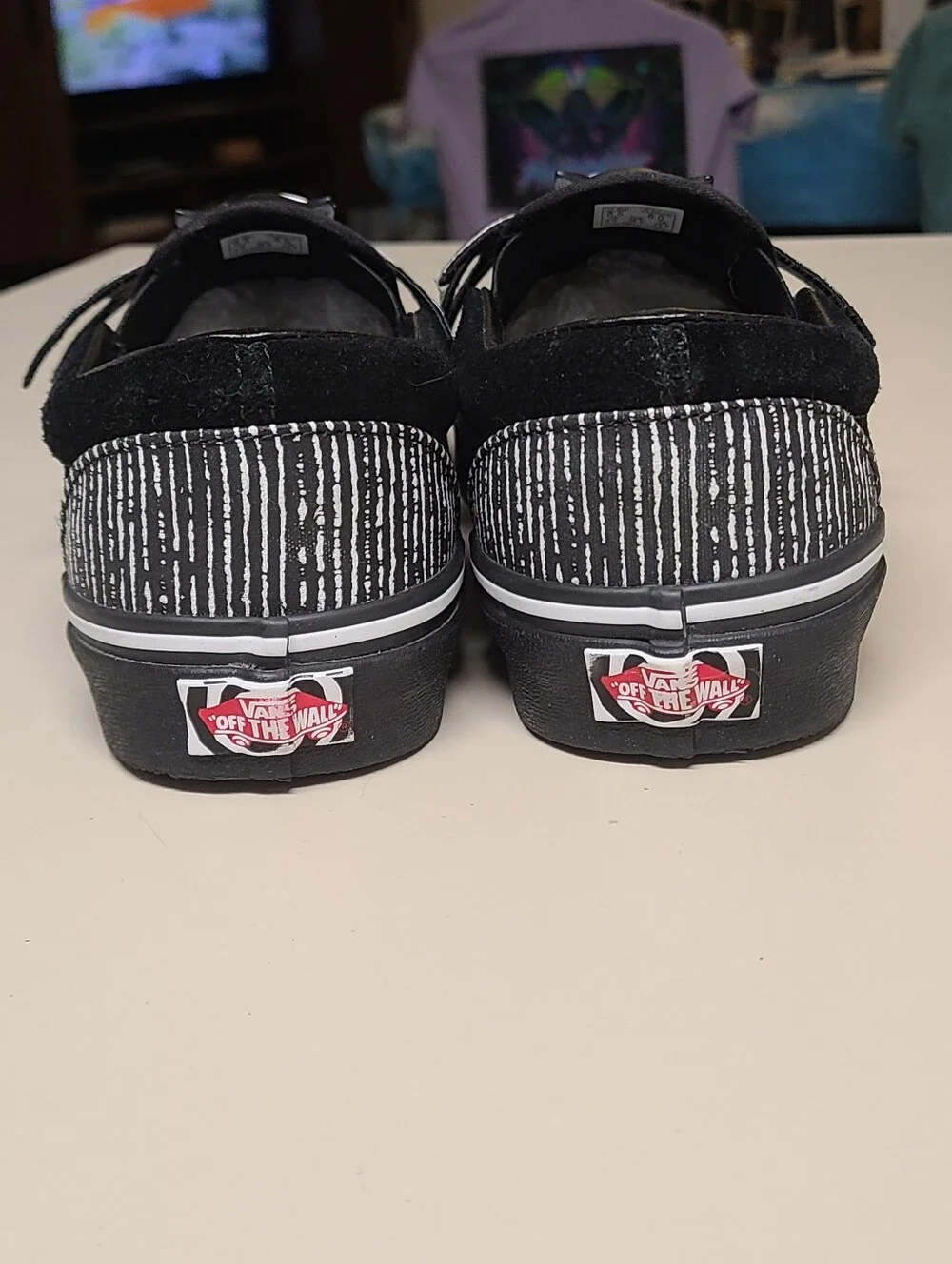 Vans X Nightmare Before Christmas Jake Skellington classic slip on sneakers Sz 8